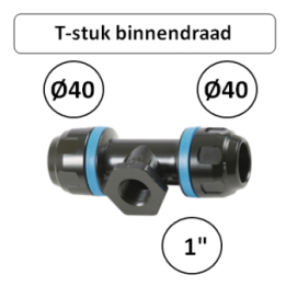 Prevost PPS T-stuk Ø40 mm x 1" binnendraad