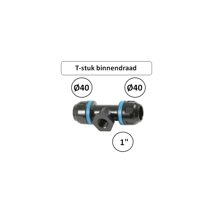Prevost PPS T-stuk Ø40 mm x 1" binnendraad