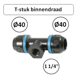 Prevost PPS T-stuk Ø40 mm x 1 1/4" binnendraad