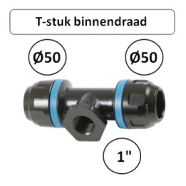 Prevost PPS T-stuk Ø50 mm x 1" binnendraad