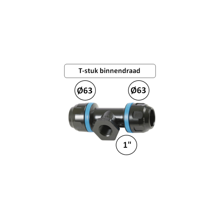 Prevost PPS T-stuk Ø63 mm x 1" binnendraad