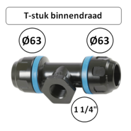 Prevost PPS T-stuk Ø63 mm x 1 1/4" binnendraad