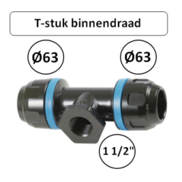 Prevost PPS T-stuk Ø63 mm x 1 1/2" binnendraad