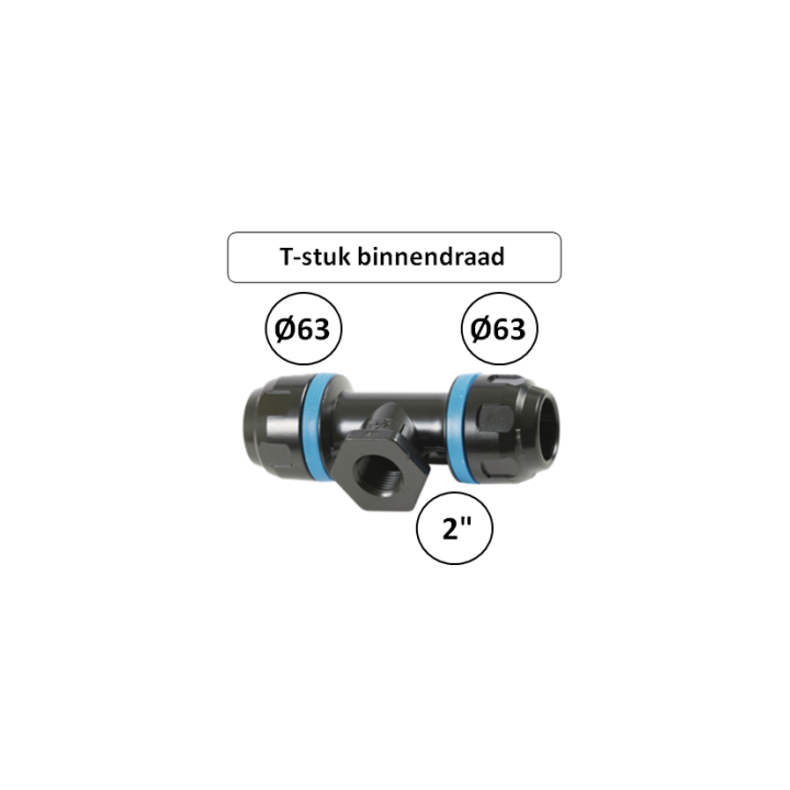 Prevost PPS T-stuk Ø63 mm x 2" binnendraad