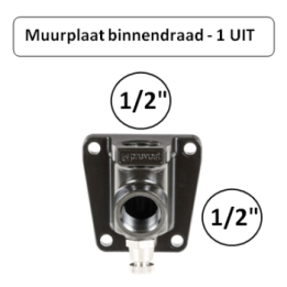 1/2" naar 1/2" - Muurplaat binnendraad met 1 uitgang - prevost