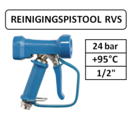 1/2" - RVS - Warm water - Reinigingspistool RVS 316 uitvoering
