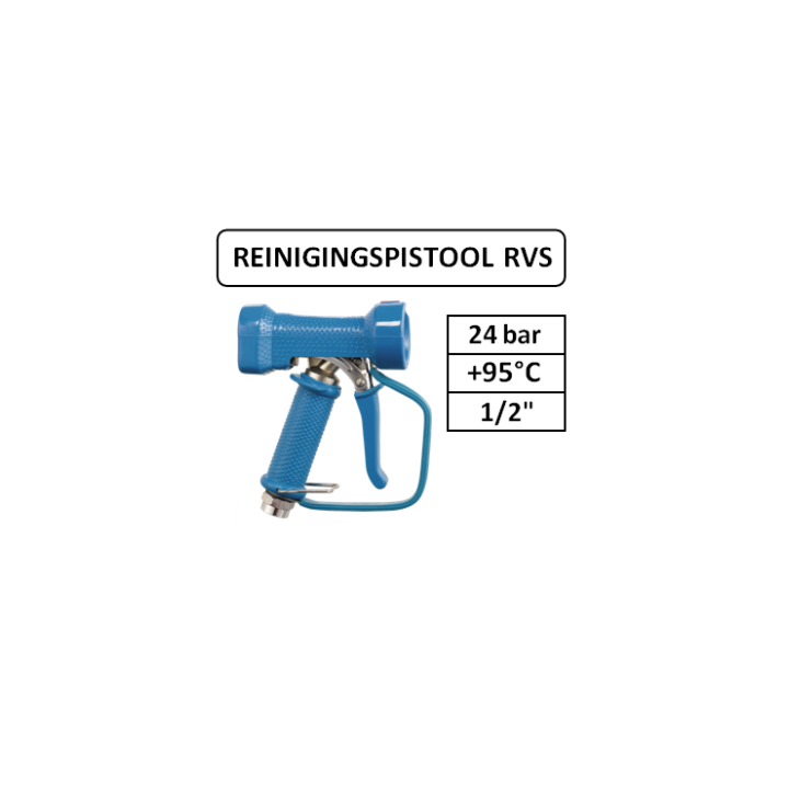 1/2" - RVS - Warm water - Reinigingspistool RVS 316 uitvoering