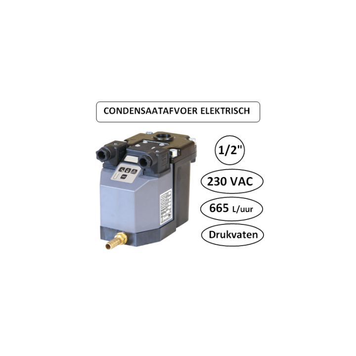 1/2" - 665 L/uur- Automatische condensaat aflaat - Elektrisch 230V