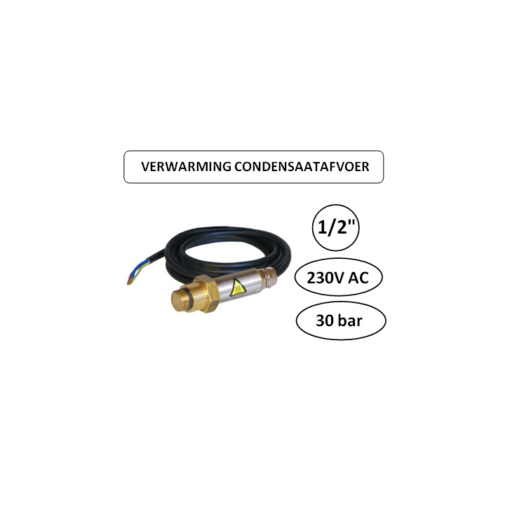 1/2" - Verwarmingselement condensaat aflaten - Elektrisch 230V