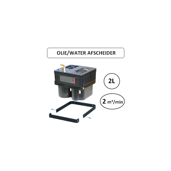 2L - 2m³/min - Olie water/afscheider - Perslucht