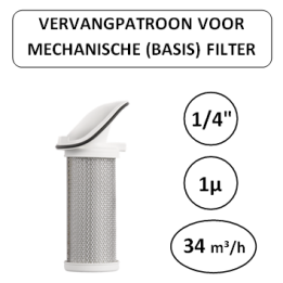 1/4" - 1µ - 34 m³/h - Vervangpatroon voor Mechanische basisfilter - Perslucht