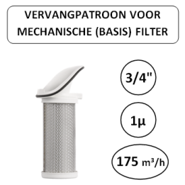 3/4" - 1µ - 175 m³/h - Vervangpatroon voor Mechanische basisfilter - Perslucht
