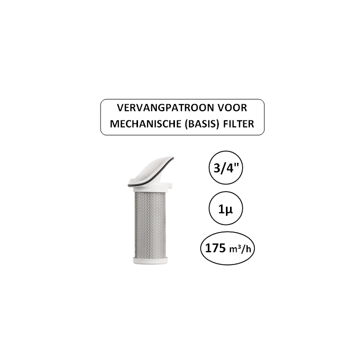 3/4" - 1µ - 175 m³/h - Vervangpatroon voor Mechanische basisfilter - Perslucht