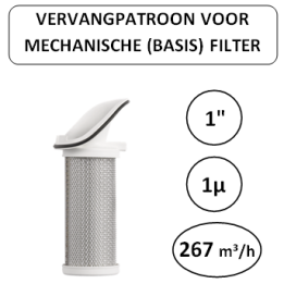 1" - 1µ - 267 m³/h - Vervangpatroon voor Mechanische basisfilter - Perslucht