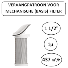 1 1/2" - 1µ - 437 m³/h - Vervangpatroon voor Mechanische basisfilter - Perslucht