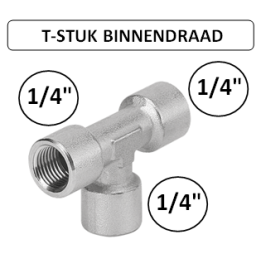 1/4" - T-stuk met binnendraad - Perslucht