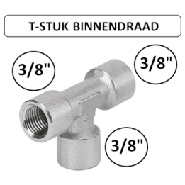 3/8" - T-stuk met binnendraad - Perslucht