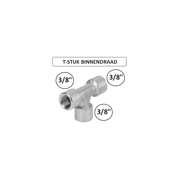 3/8" - T-stuk met binnendraad - Perslucht