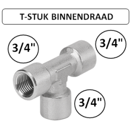 3/4" - T-stuk met binnendraad - Perslucht