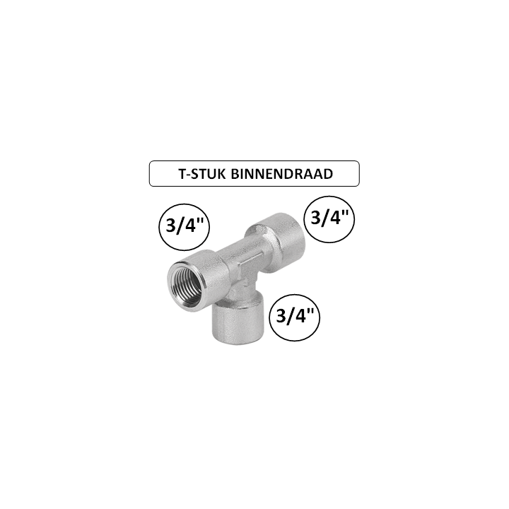 3/4" - T-stuk met binnendraad - Perslucht