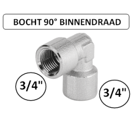 3/4" - Bocht 90 graden met binnendraad - Perslucht
