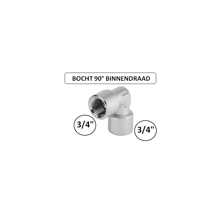 3/4" - Bocht 90 graden met binnendraad - Perslucht