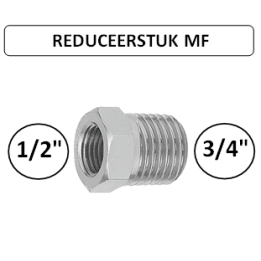 3/4" M naar 1/2" F - Reduceerstuk MF - Perslucht