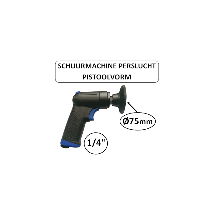 75 mm (3") - 1/4" BSPT - Schuurmachine pistoolvorm - perslucht