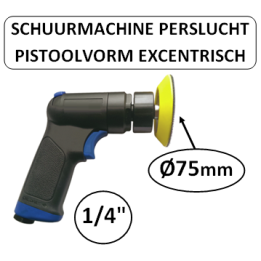 75 mm (3") - 1/4" BSPT - Schuurmachine pistoolvorm excentrisch - perslucht