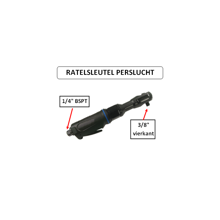 68 Nm - 3/8" vierkante kop - Ratelsleutel - perslucht