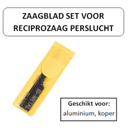 Aluminium en koper - Zaagblad set voor reciprozaag - perslucht