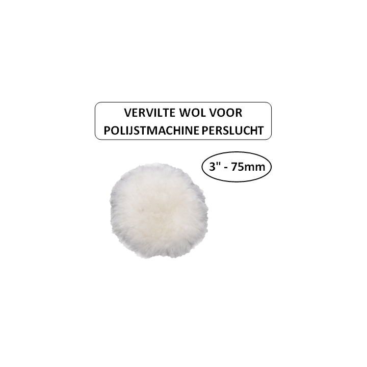 3" - vervilte wol voor polijstmachine - perslucht