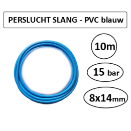 Persluchtslang 10m 8x14 mm PVC blauw