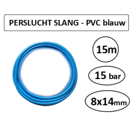 Persluchtslang 15m 8x14 mm PVC blauw