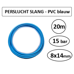 Persluchtslang 20m 8x14 mm PVC blauw