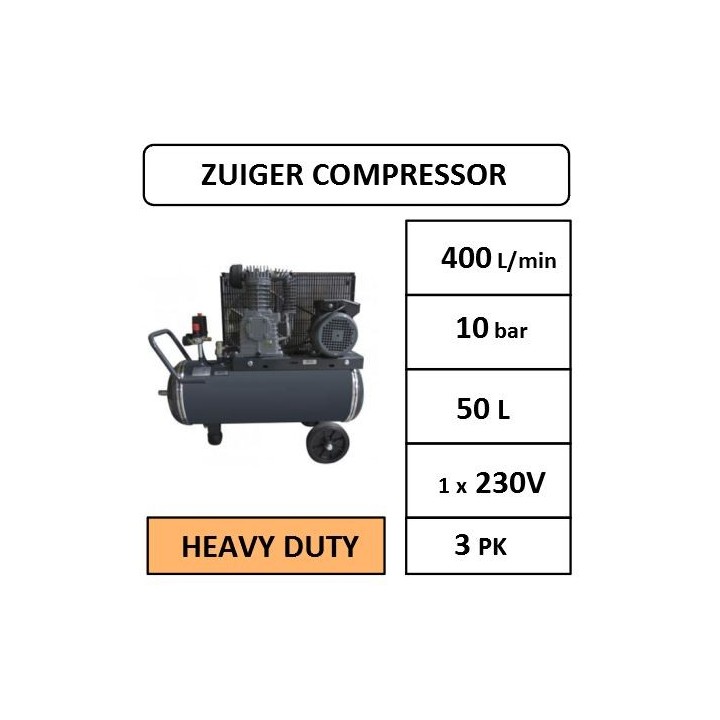 400 l/min - 10 bar - 50L - 3 PK - 230V compressor