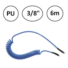 Spiraalslang blauw 3/8" 6m