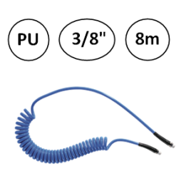 Spiraalslang blauw 3/8" 8m