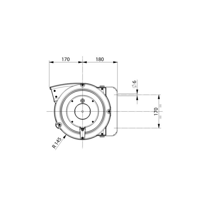 ZECA persluchthaspel 10 m 1/4" grijs | Advieselec