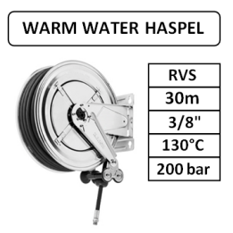 30m - 3/8" - RVS - 130°C - 200 bar - warm water haspel