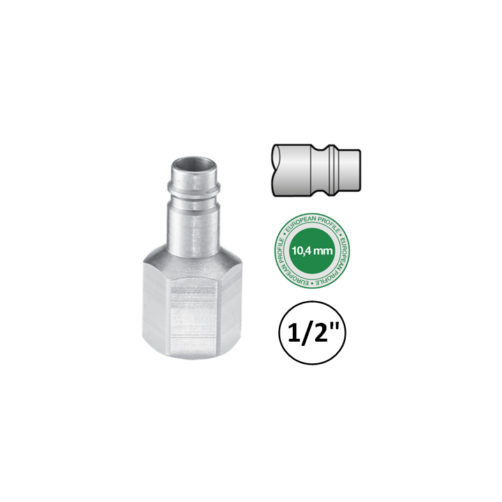 1/2" - EURO 10,4  - Stekker met binnendraad