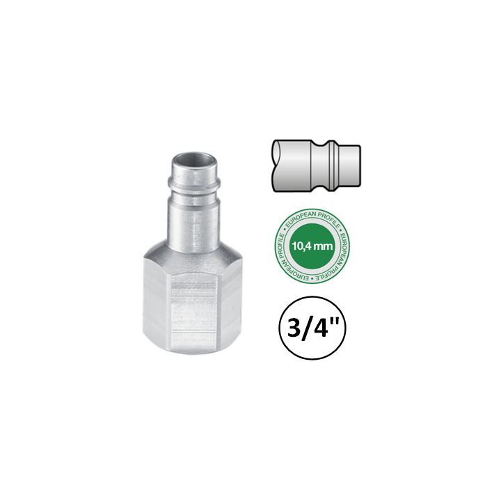 3/4" - EURO 10,4  - Stekker met binnendraad