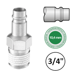 3/4" - EURO 10,4  - Stekker met buitendraad