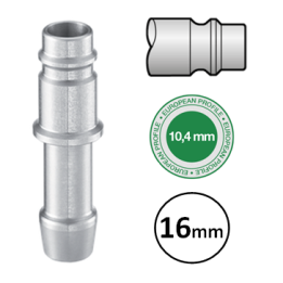 16mm - EURO 10,4  - Stekker met slangdrager