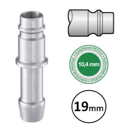 19mm - EURO 10,4  - Stekker met slangdrager