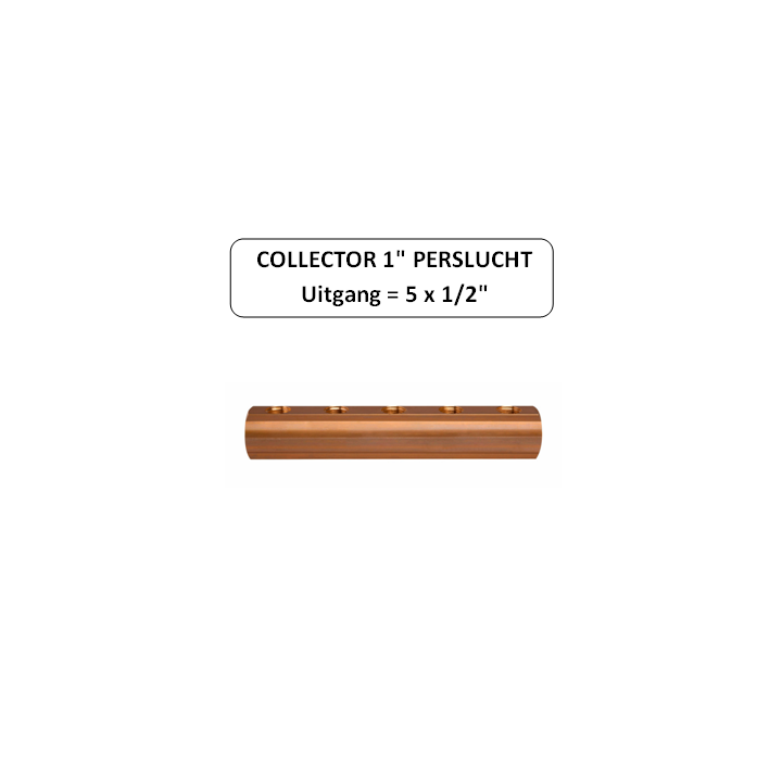 Collector perslucht 1" - uitgang 5 x 1/2"