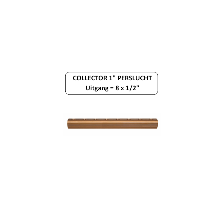Collector perslucht 1" - uitgang 8 x 1/2"