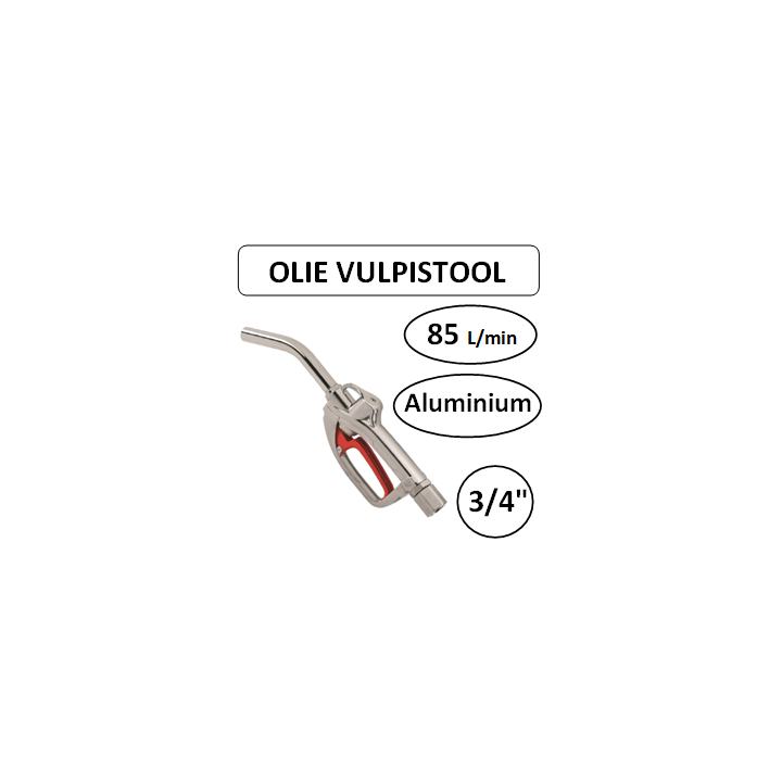 85 L/min - 3/4" F - Olie vulpistool - aluminium - vaste uitloop