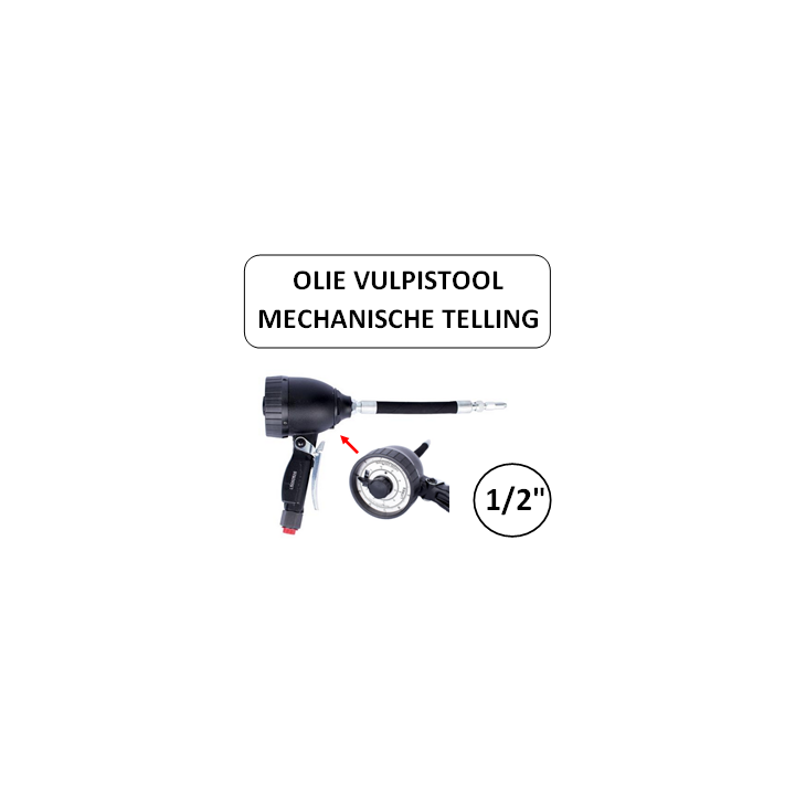 15 L/min - 1/2" F - Olie vulpistool - mechanische telling - flexibele uitloop
