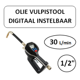 30 L/min - 1/2" F - Olie vulpistool - digitale telling - instelbaar - flexibele uitloop